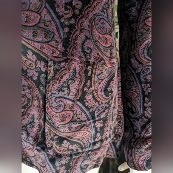 Vintage The Towner Velvet Paisley Print Fully Lined Slim Fit Blazer Jacket 7/8 - Picture 7 of 12